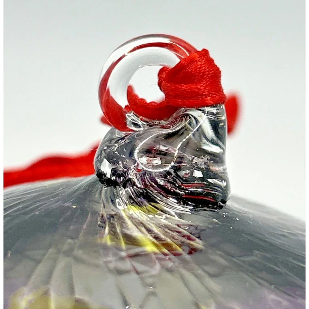 Vintage Art Glass Swirl‎ Purple White Green Ornament U257/5LargeSwirl